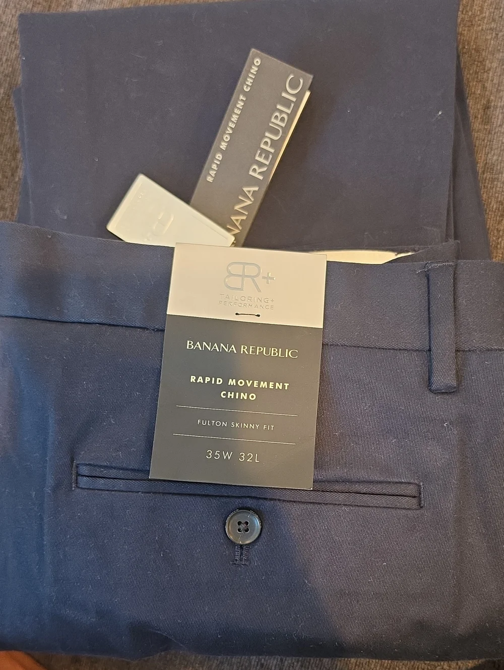 Banana Republic Navy Rapid Movement Chino - Fulton Skinny Fit